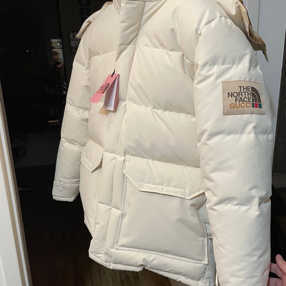 GuccixNorth Face Down Lightly Waxed Vintage White - Picture 3 of 5